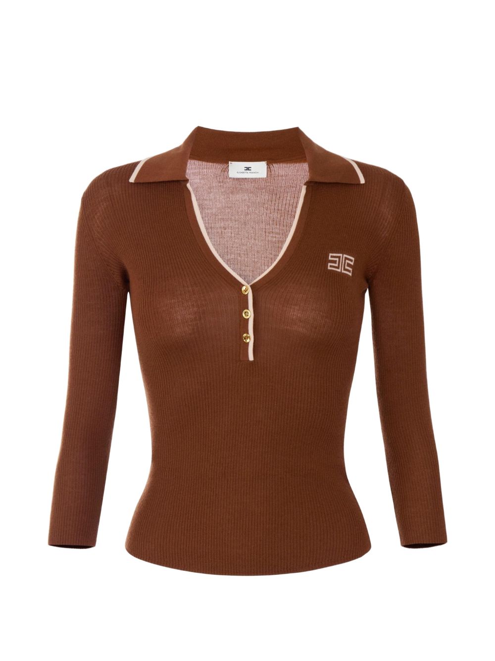 ELISABETTA FRANCHI Cardigan corto con taschine e chiusura con bottoni