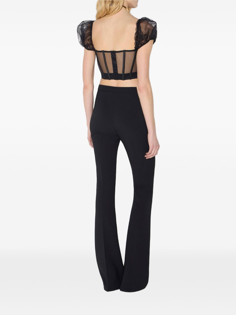 ELISABETTA FRANCHI Pantaloni neri slim fit con dettagli gioiello
