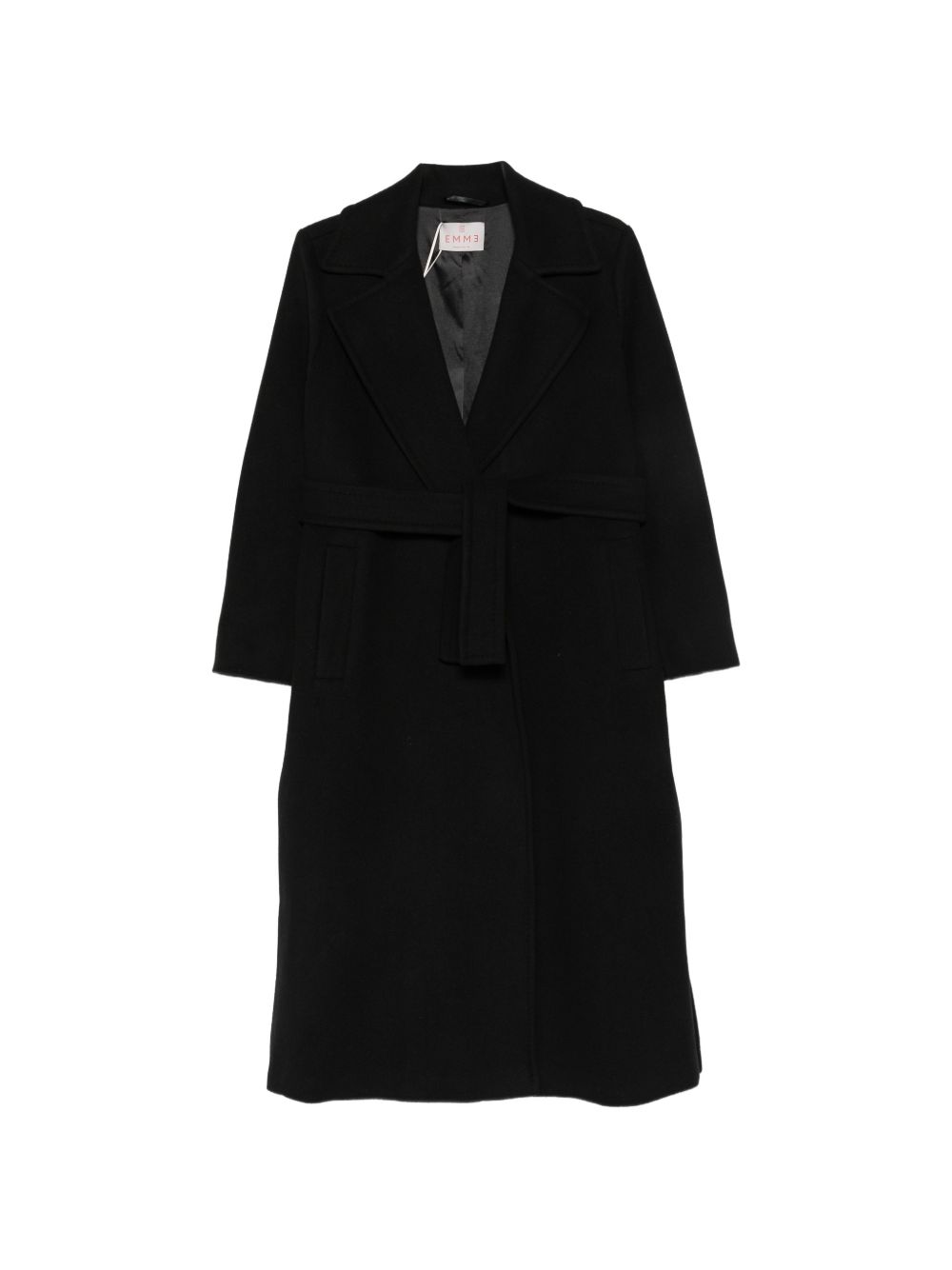 EMME Cappotto lungo in misto lana nero