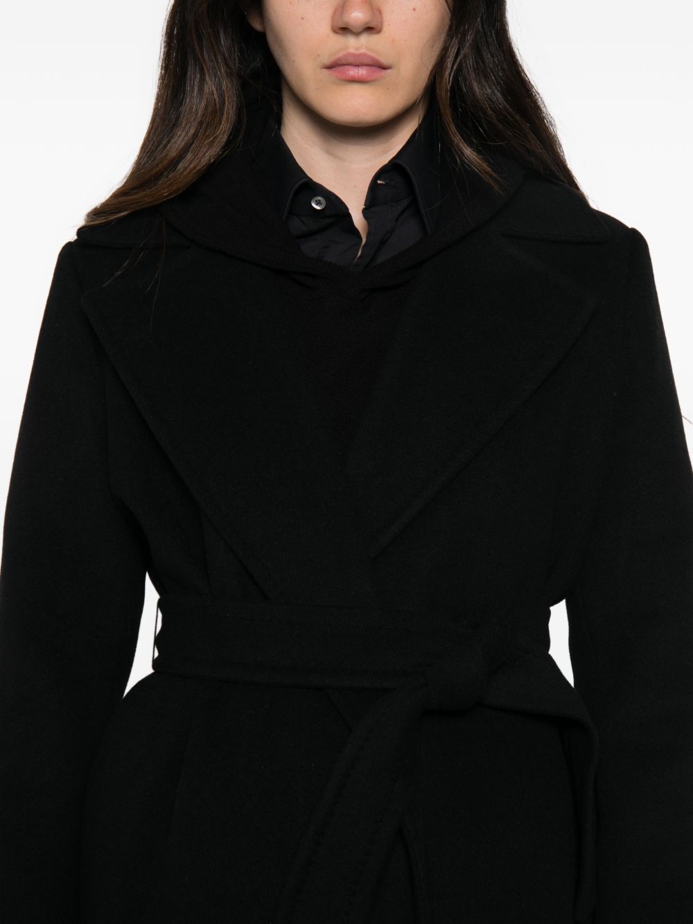 EMME Cappotto lungo in misto lana nero