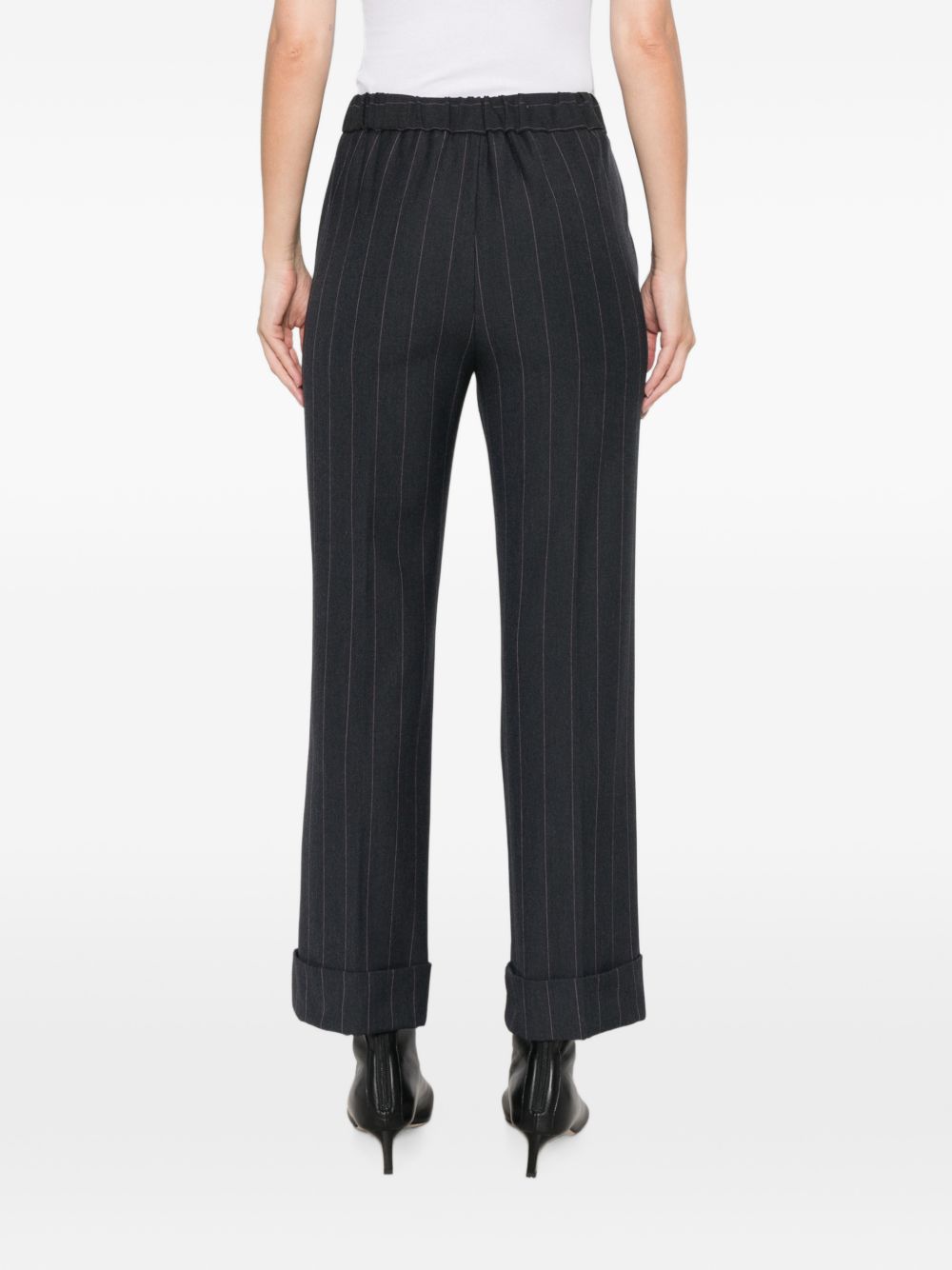 EMME Pantaloni Flirt gessati blu