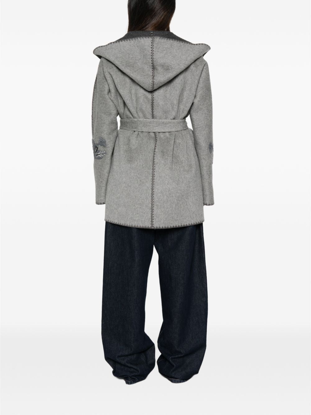 ERMANNO FIRENZE Cappotto in lana bicolore con ricami
