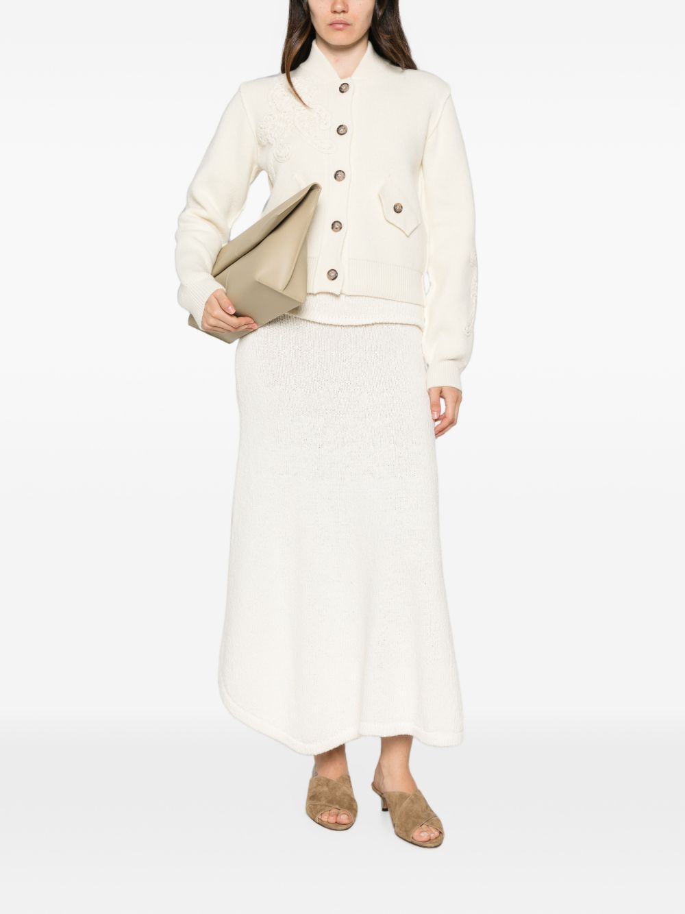 ERMANNO FIRENZE Cardigan in lana color panna