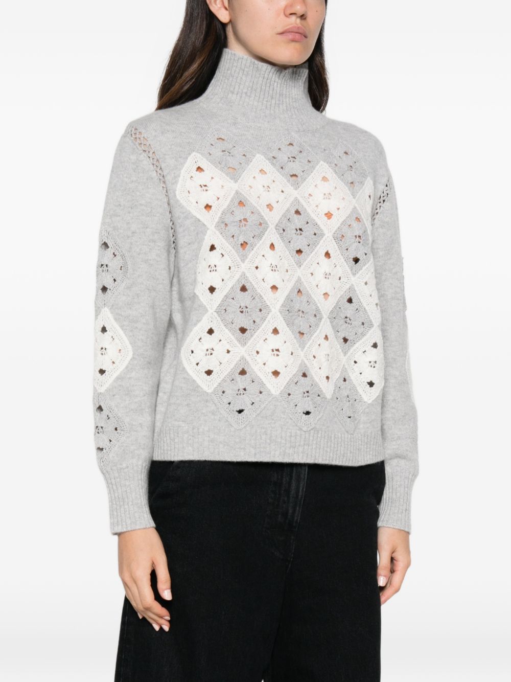 ERMANNO FIRENZE Maglione a rombi grigio