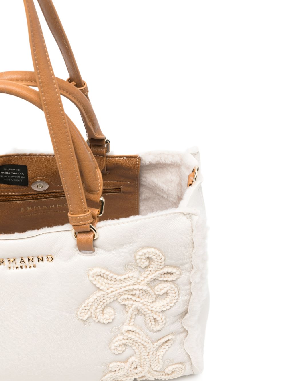 ERMANNO FIRENZE Borsa Shopper con ricami crochet