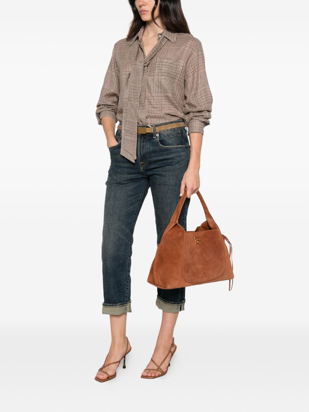 ERMANNO FIRENZE Borsa in suede marrone