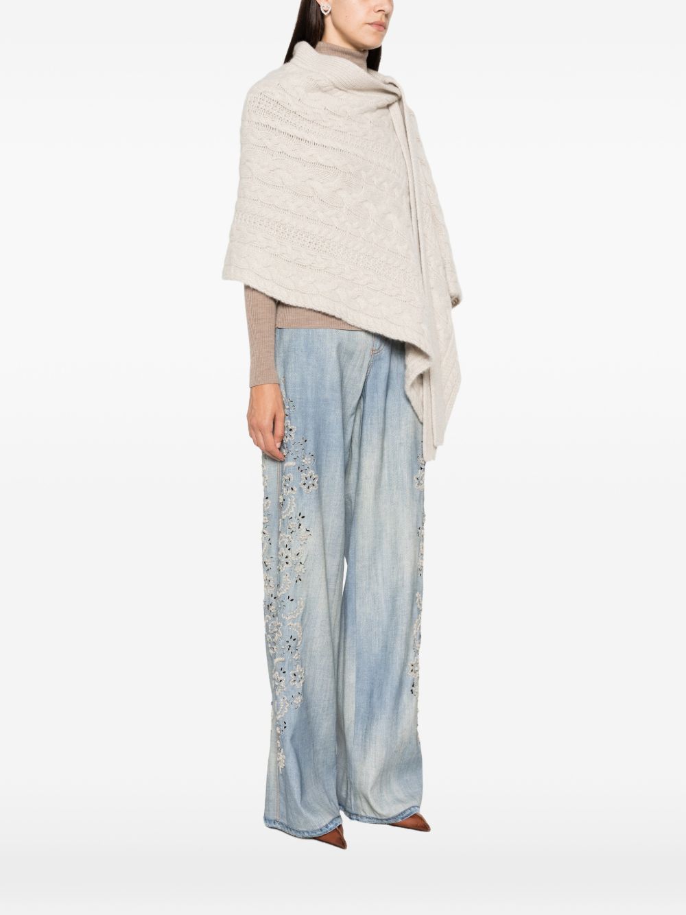 ERMANNO SCERVINO Sciarpa leggera in lana color beige