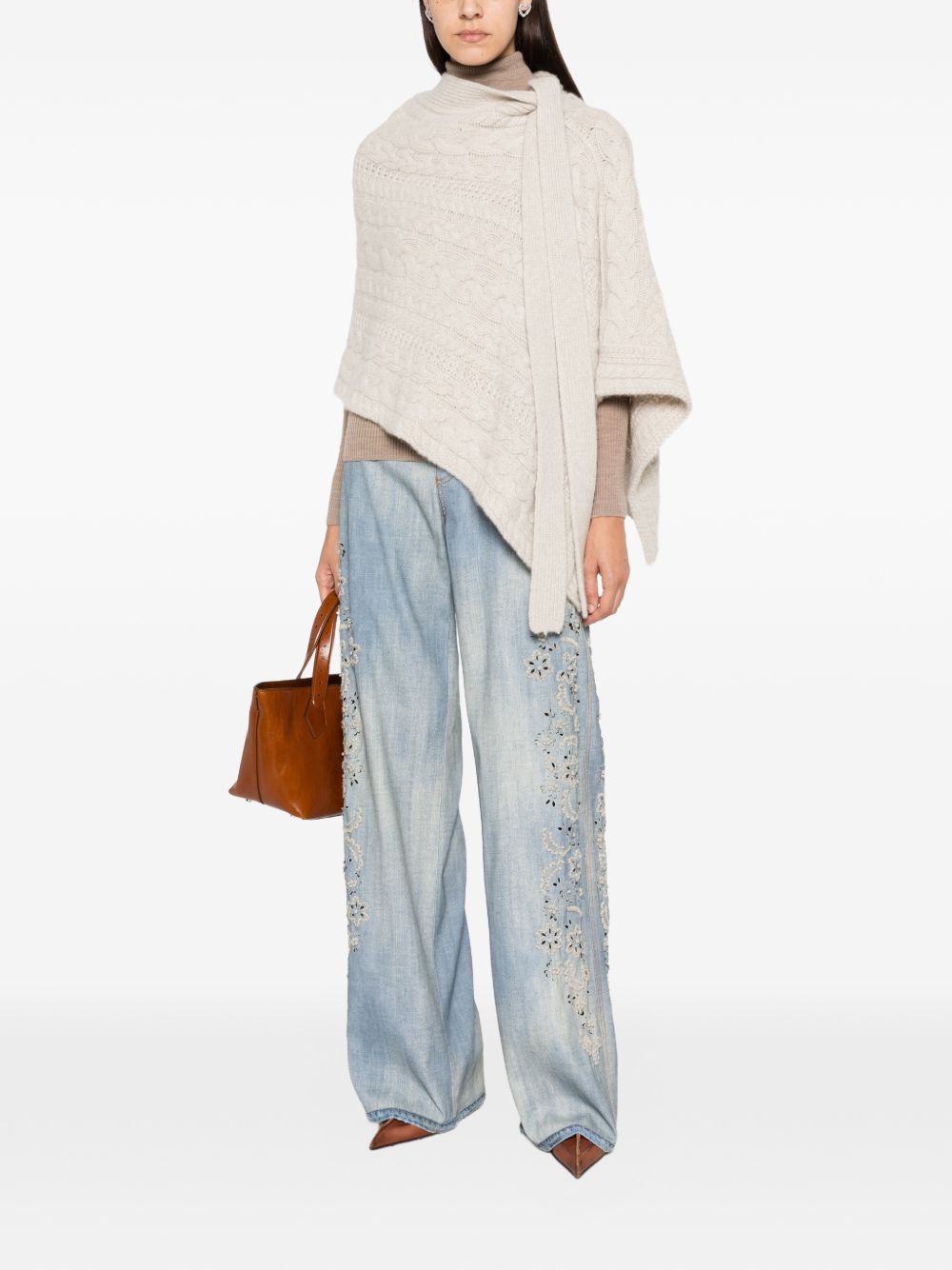 ERMANNO SCERVINO Sciarpa leggera in lana color beige