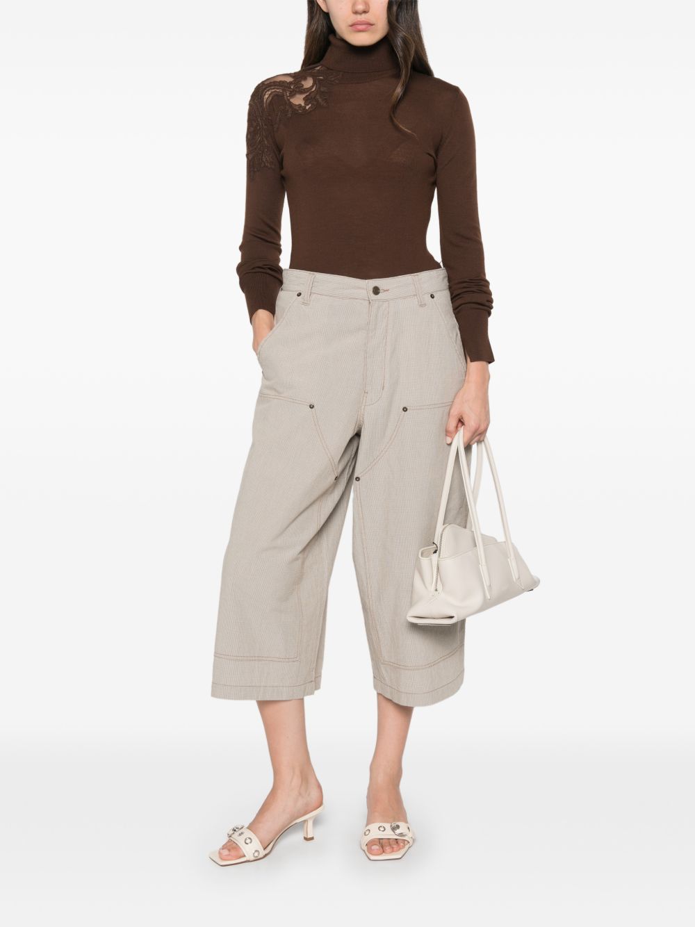 ERMANNO SCERVINO Maglia in lana a collo alto marrone