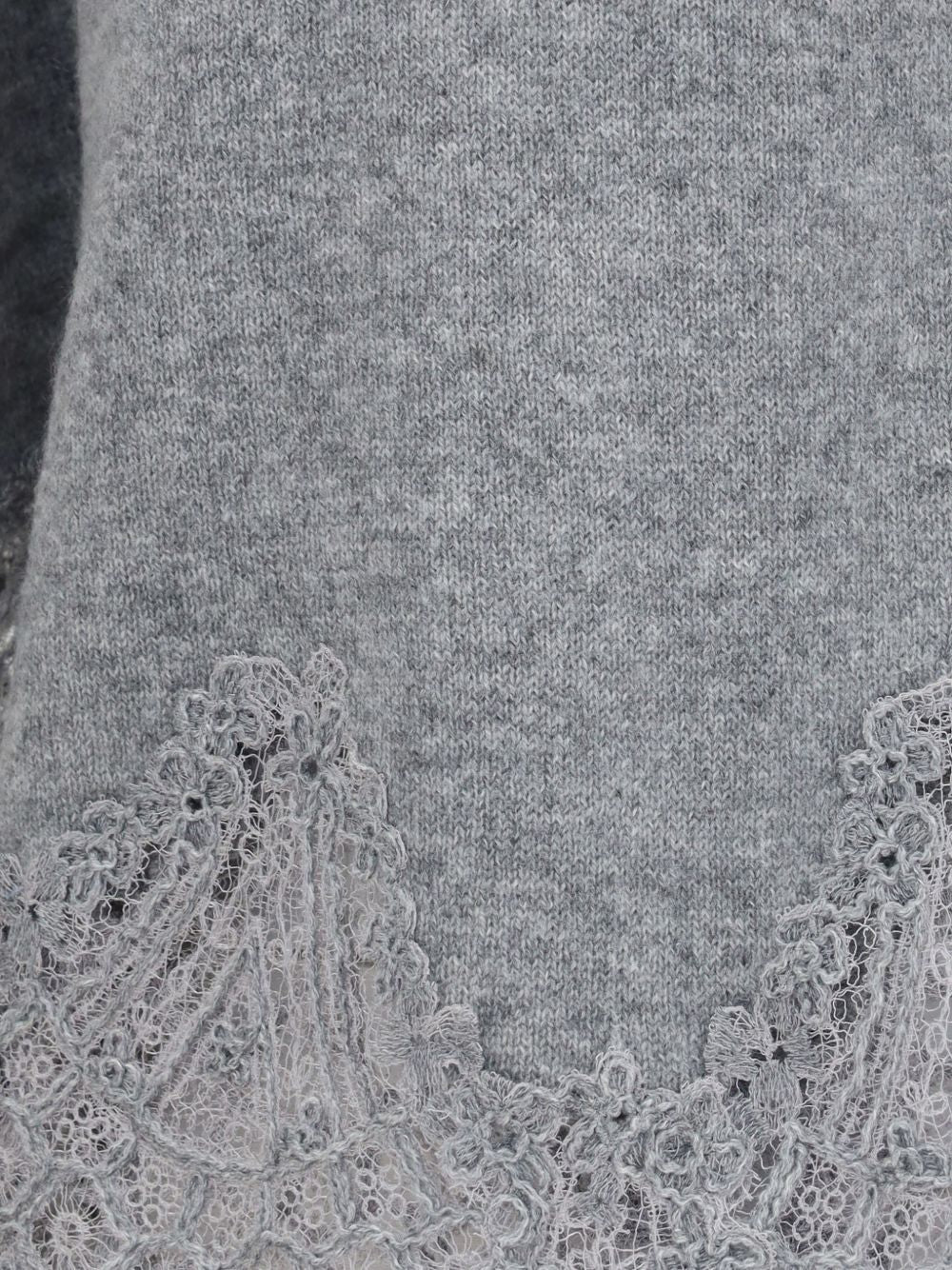 ERMANNO SCERVINO Maglia in cashmere grigia con dettagli in pizzo