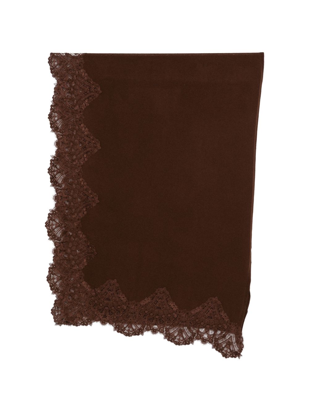 ERMANNO SCERVINO Sciarpa marrone in cashmere con pizzo