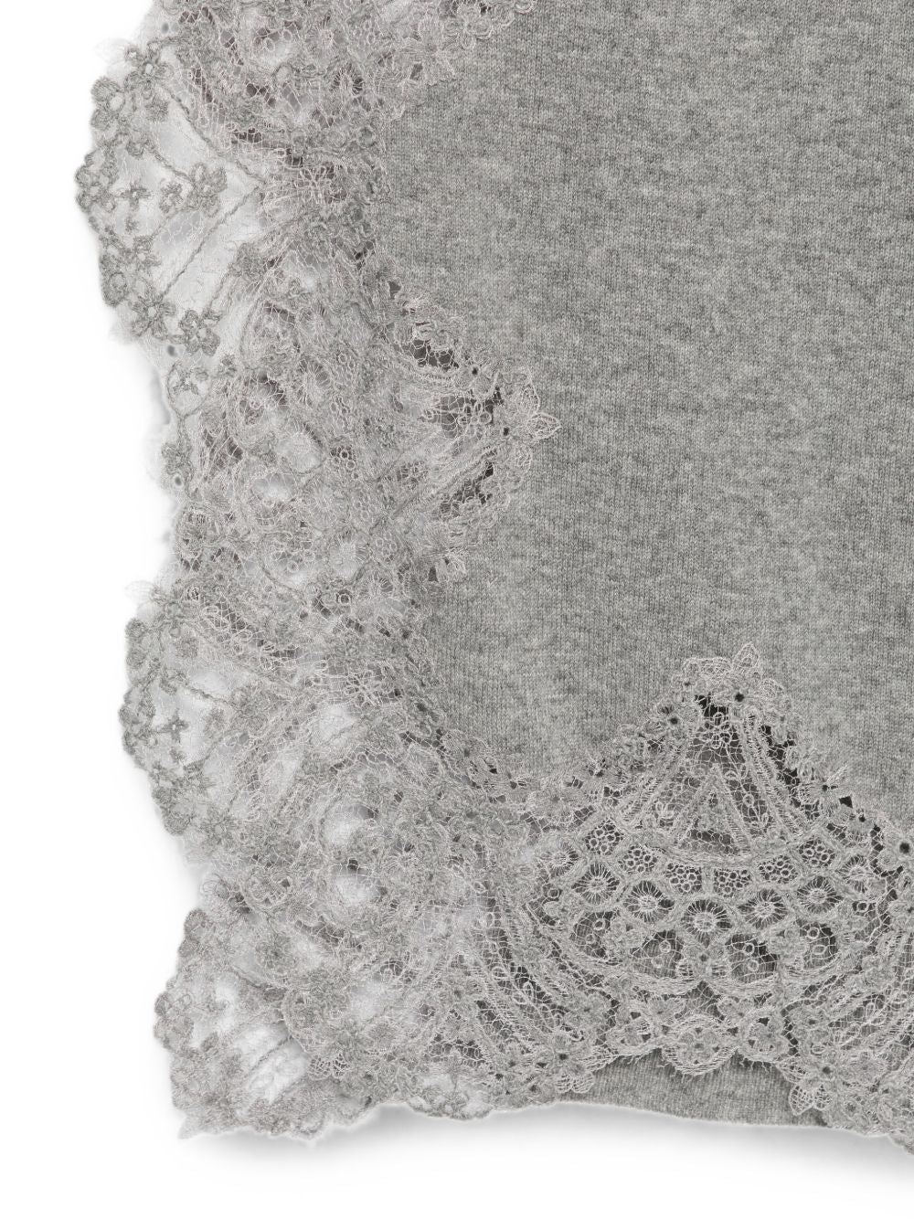 ERMANNO SCERVINO Sciarpa marrone in puro cashmere con pizzo