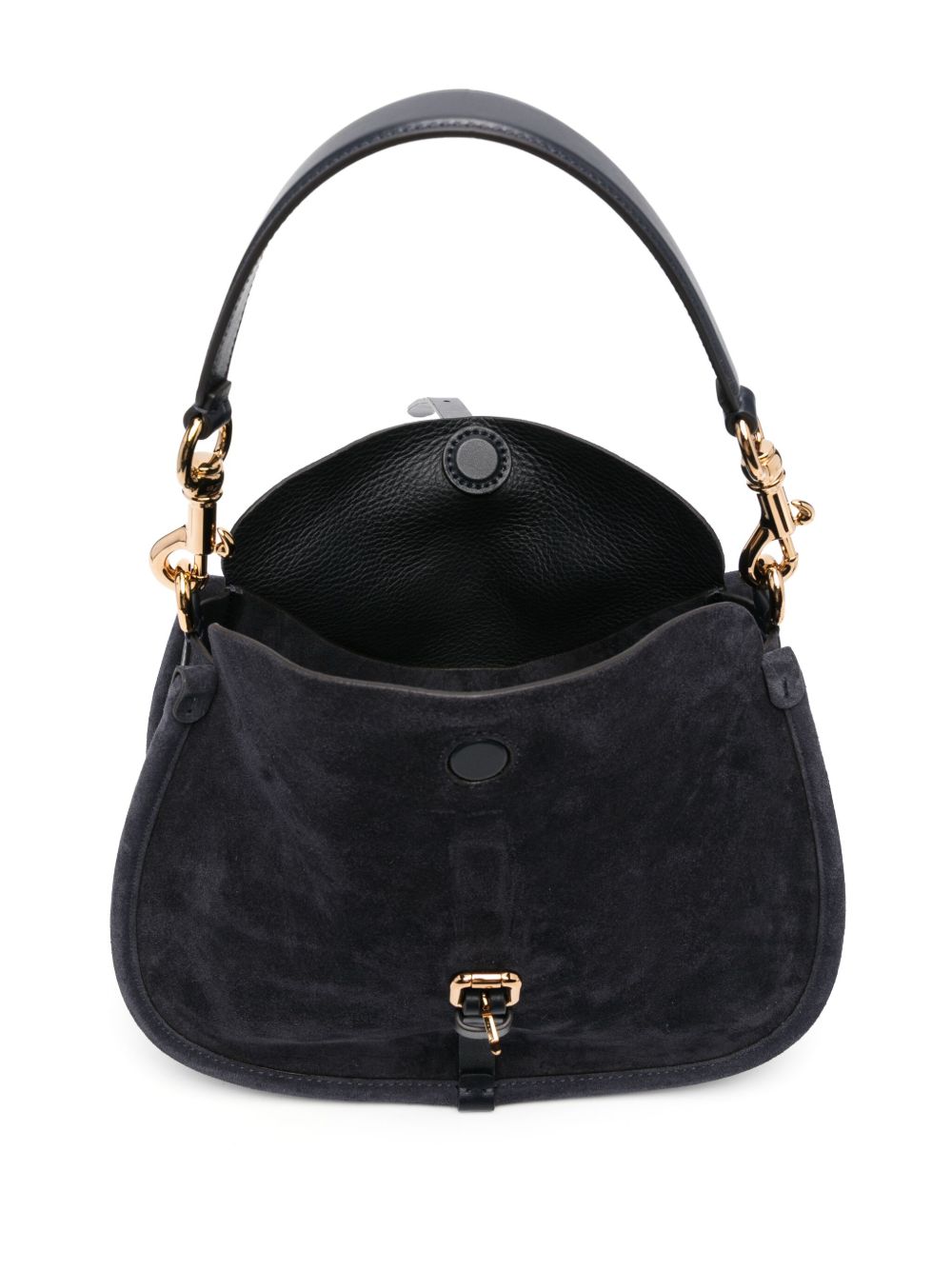 ETRO Borsa Pony media in suede blu navy con tracolla