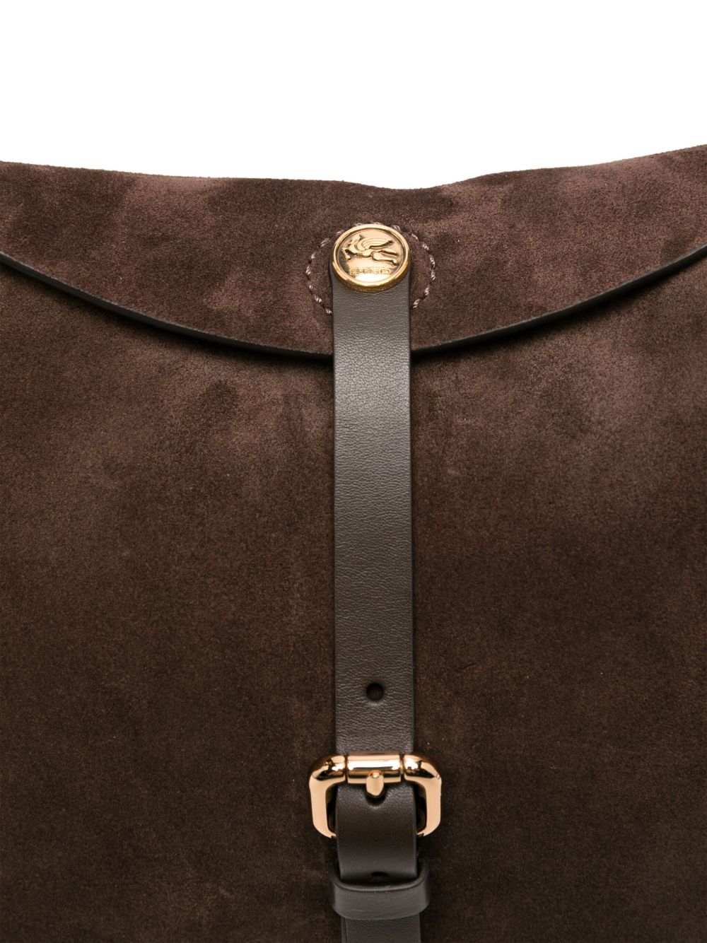 ETRO Borsa Pony media in suede marrone scuro