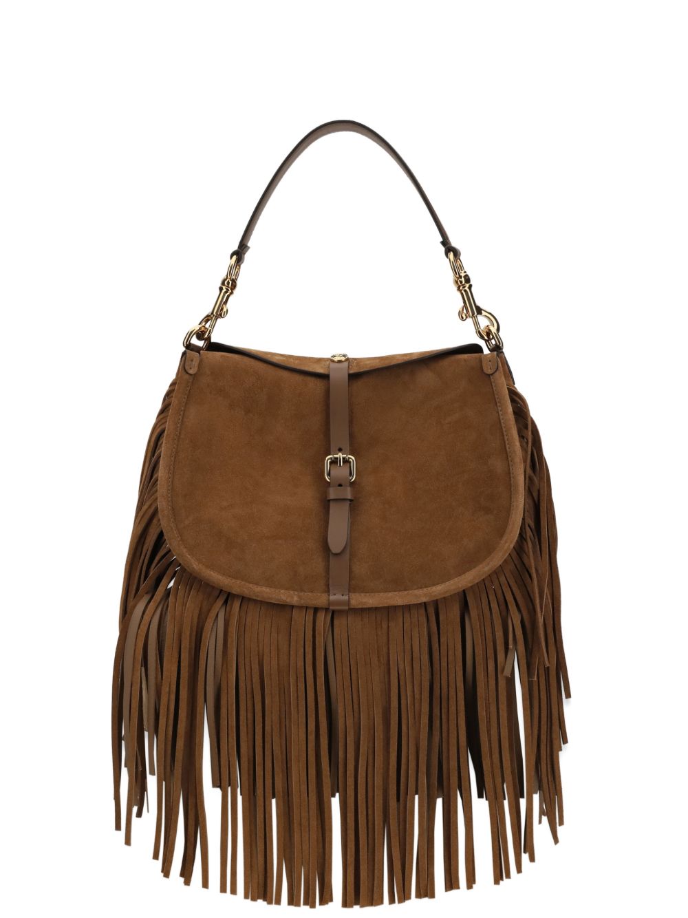 ETRO Borsa a spalla Pony media in pelle scamosciata marrone