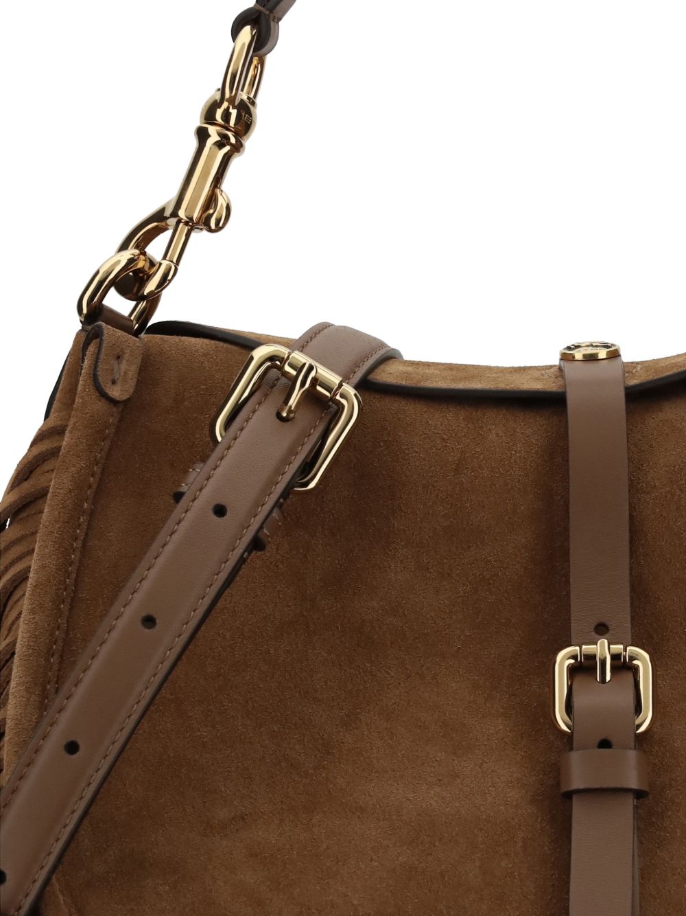 ETRO Borsa a spalla Pony media in pelle scamosciata marrone