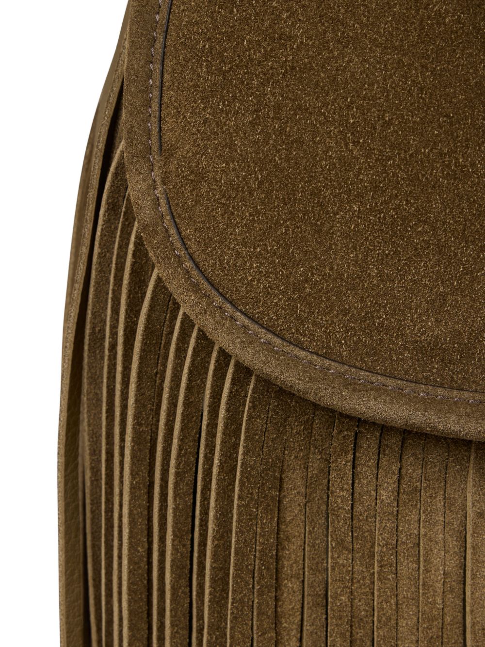 ETRO Borsa a spalla Pony Small verde in suede con frange