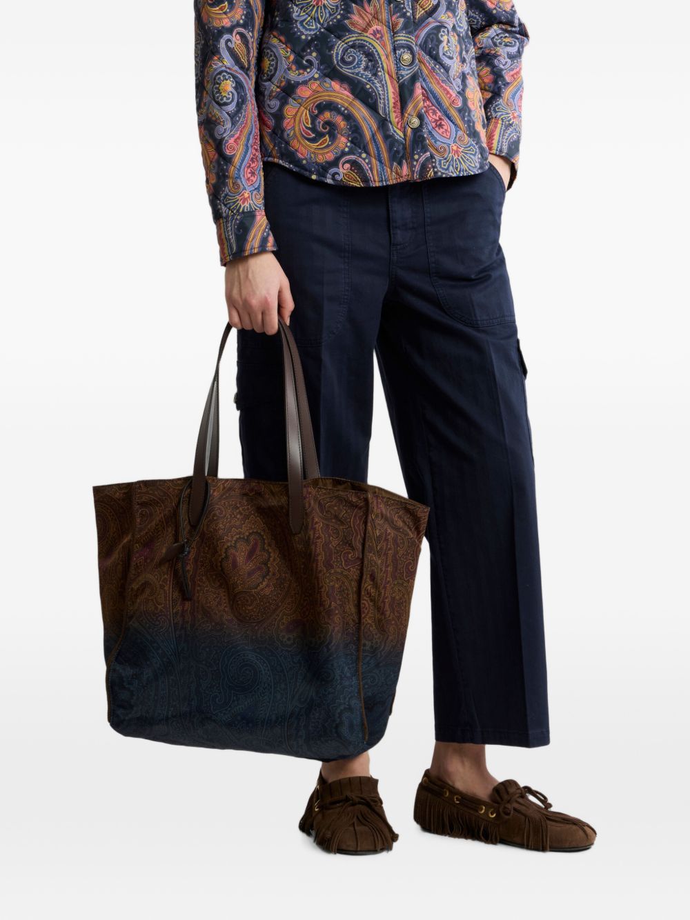 ETRO Borsa shopping Unfold Me in nylon con motivo Arnica dégradé