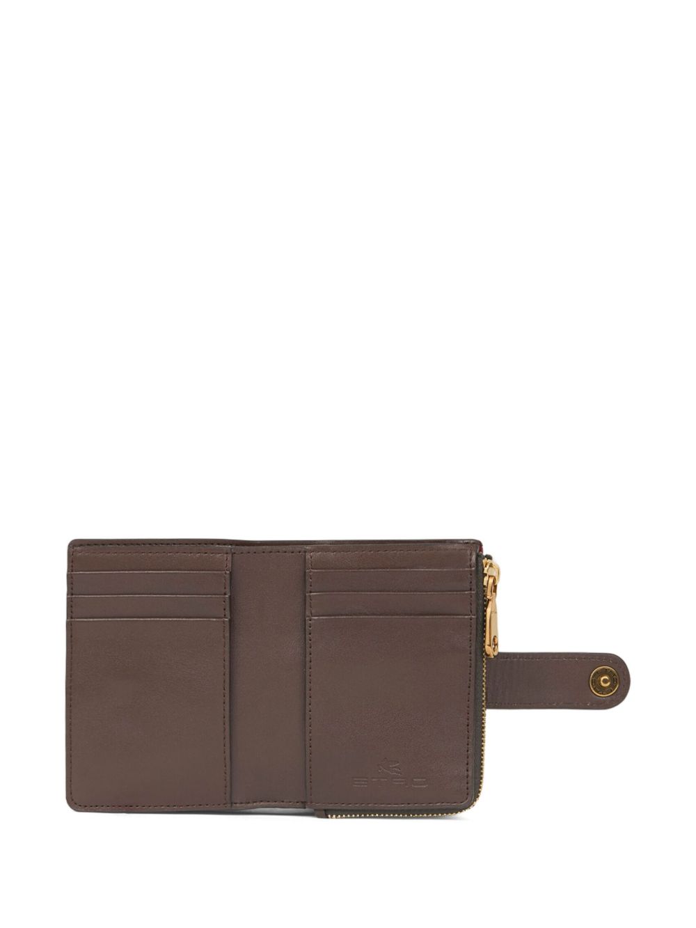 ETRO Portafoglio Paisley marrone con chiusura a bottone