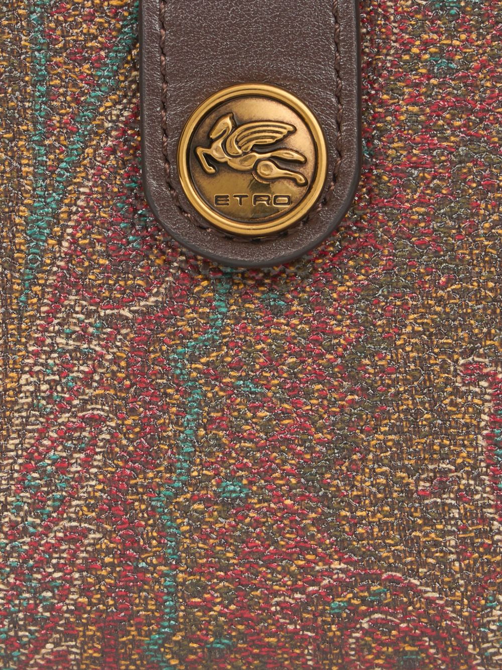 ETRO Portafoglio Paisley marrone con chiusura a bottone