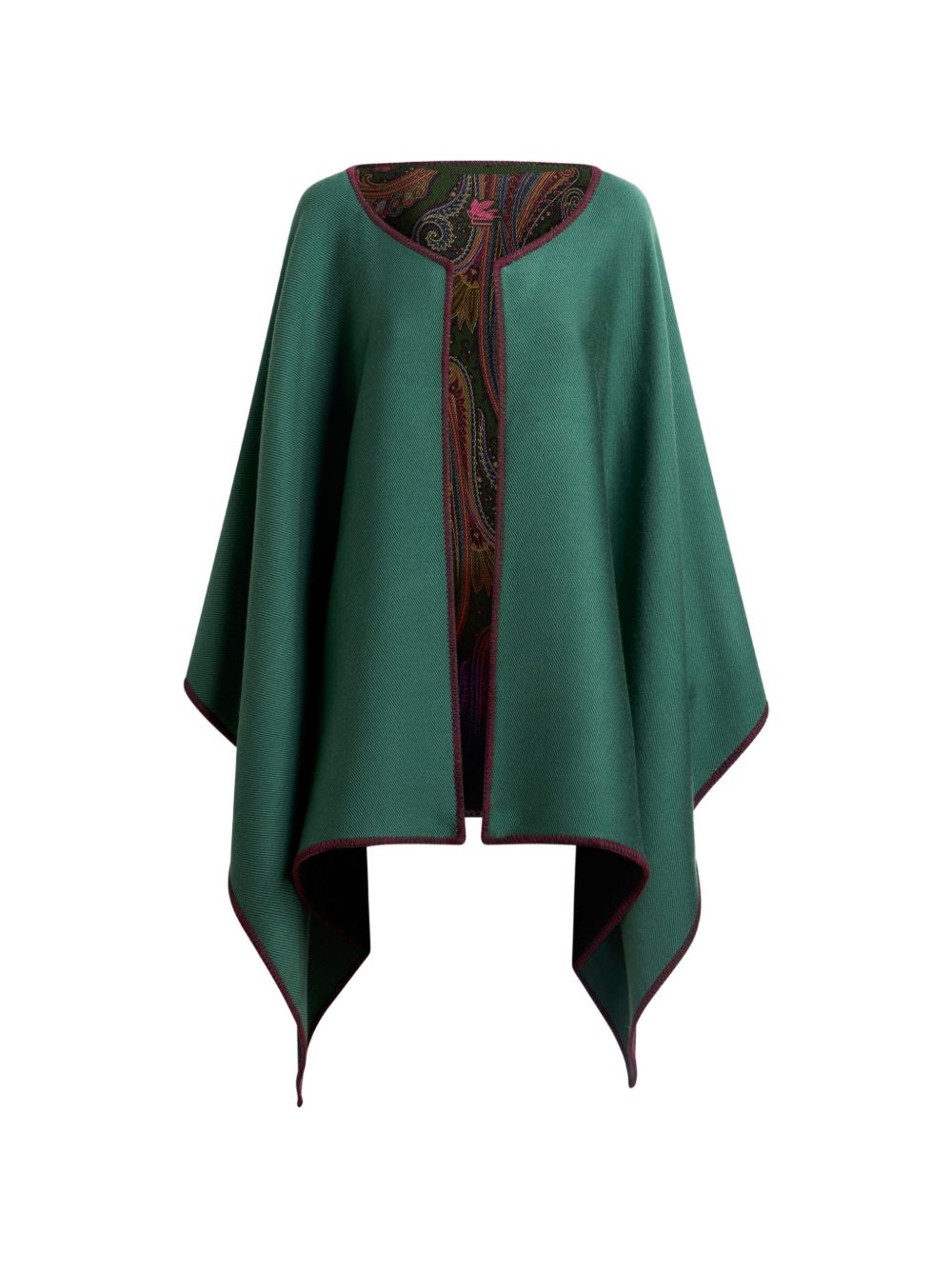 ETRO Mantella reversibile in lana con motivo Paisley multicolore