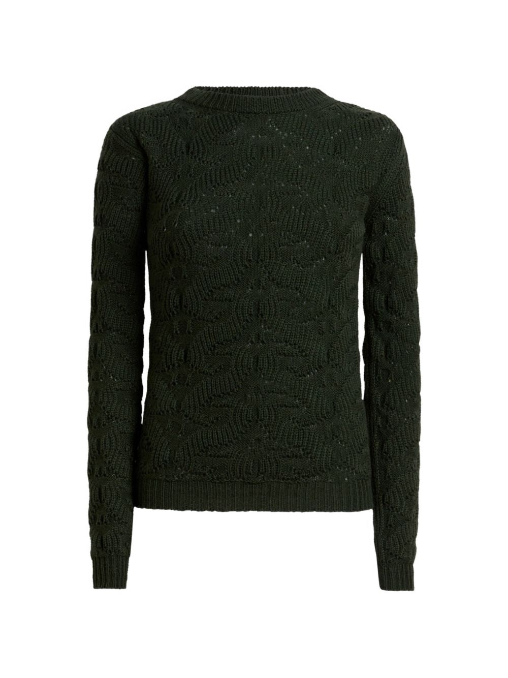 ETRO Maglia verde in misto lana con lavorazione traforata