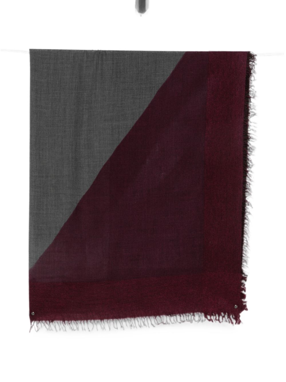 FALIERO SARTI Sciarpa Teodor bordeaux e grigia in lana e seta