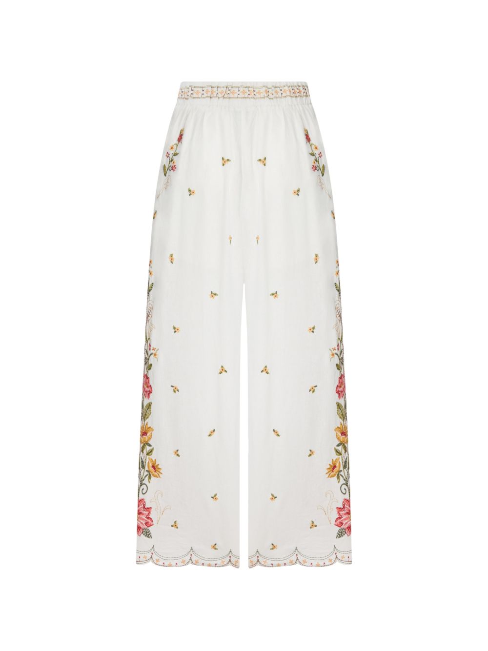 FARM RIO Pantaloni ampi con ricamo floreale multicolore