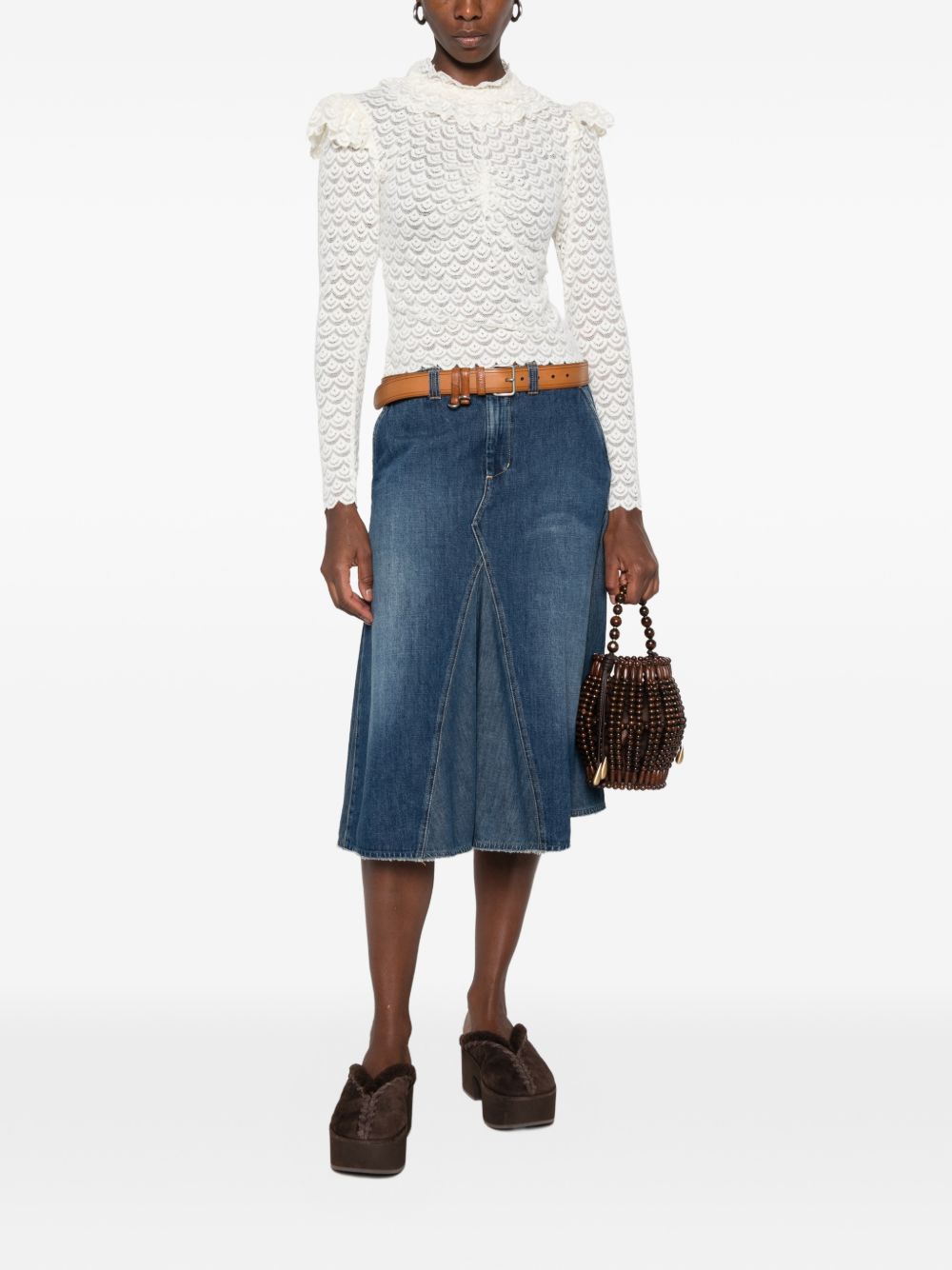 FARM RIO Blusa in Pizzo Off-White