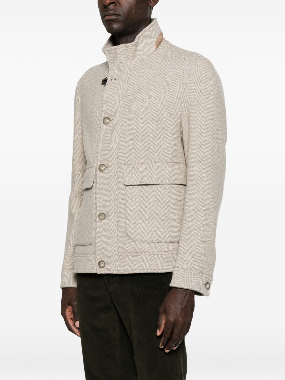 FAY Cappotto corto da uomo Nami color beige con tasche in lana