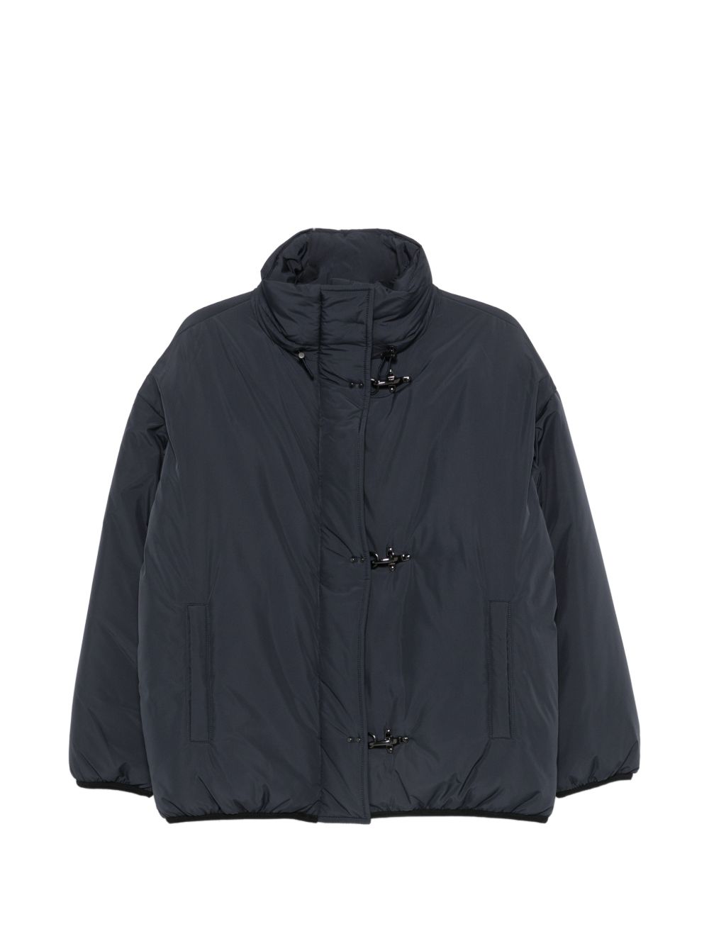 FAY Giacca bomber blu con tasche e collo alto