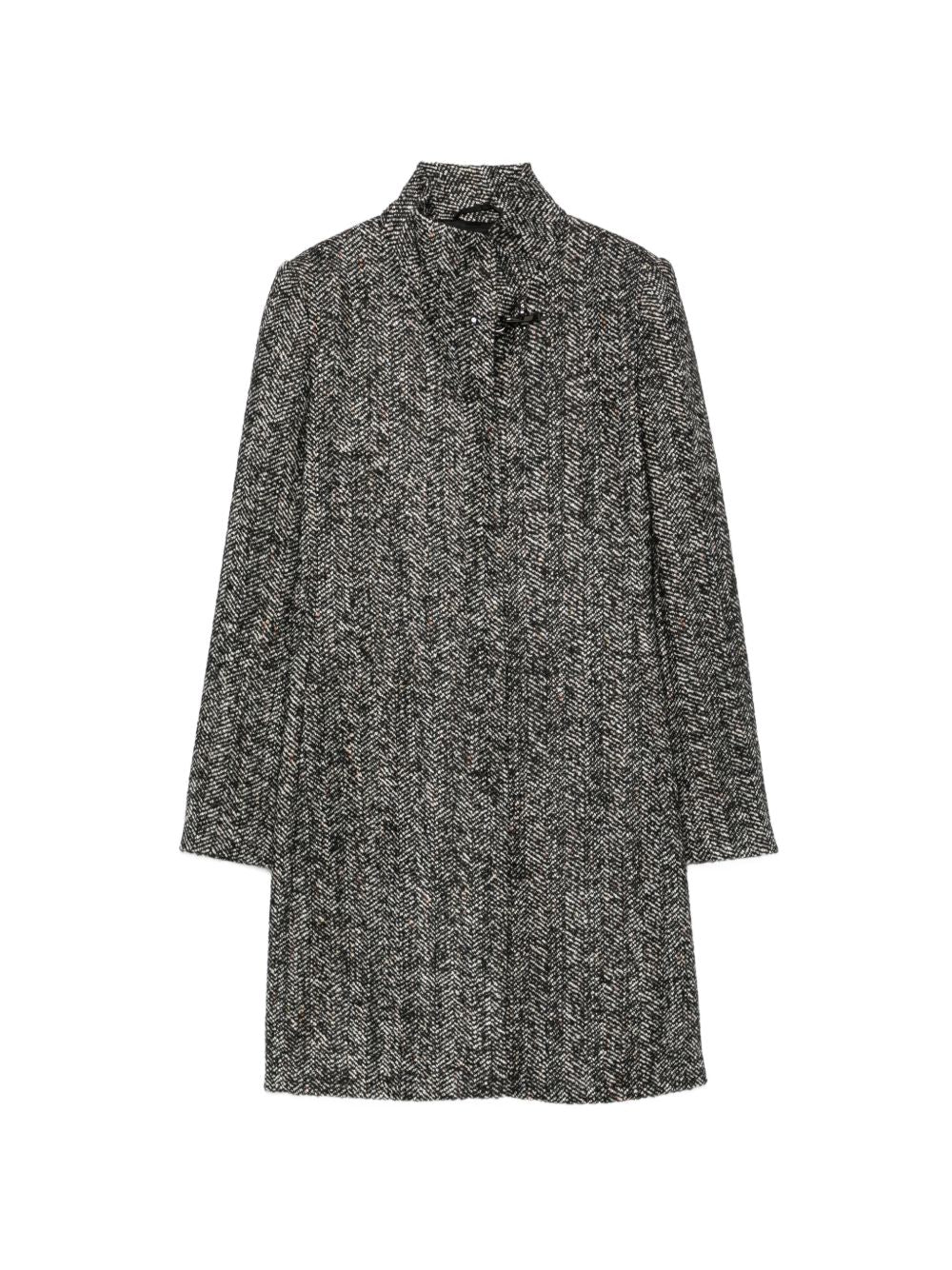 FAY Cappotto lungo grigio spigato con tasche