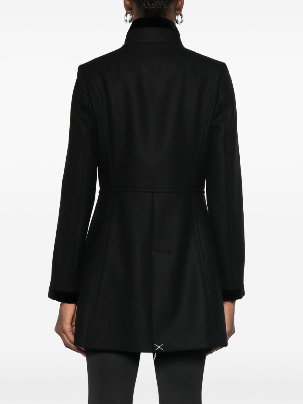 FAY Cappotto lungo in misto lana nero
