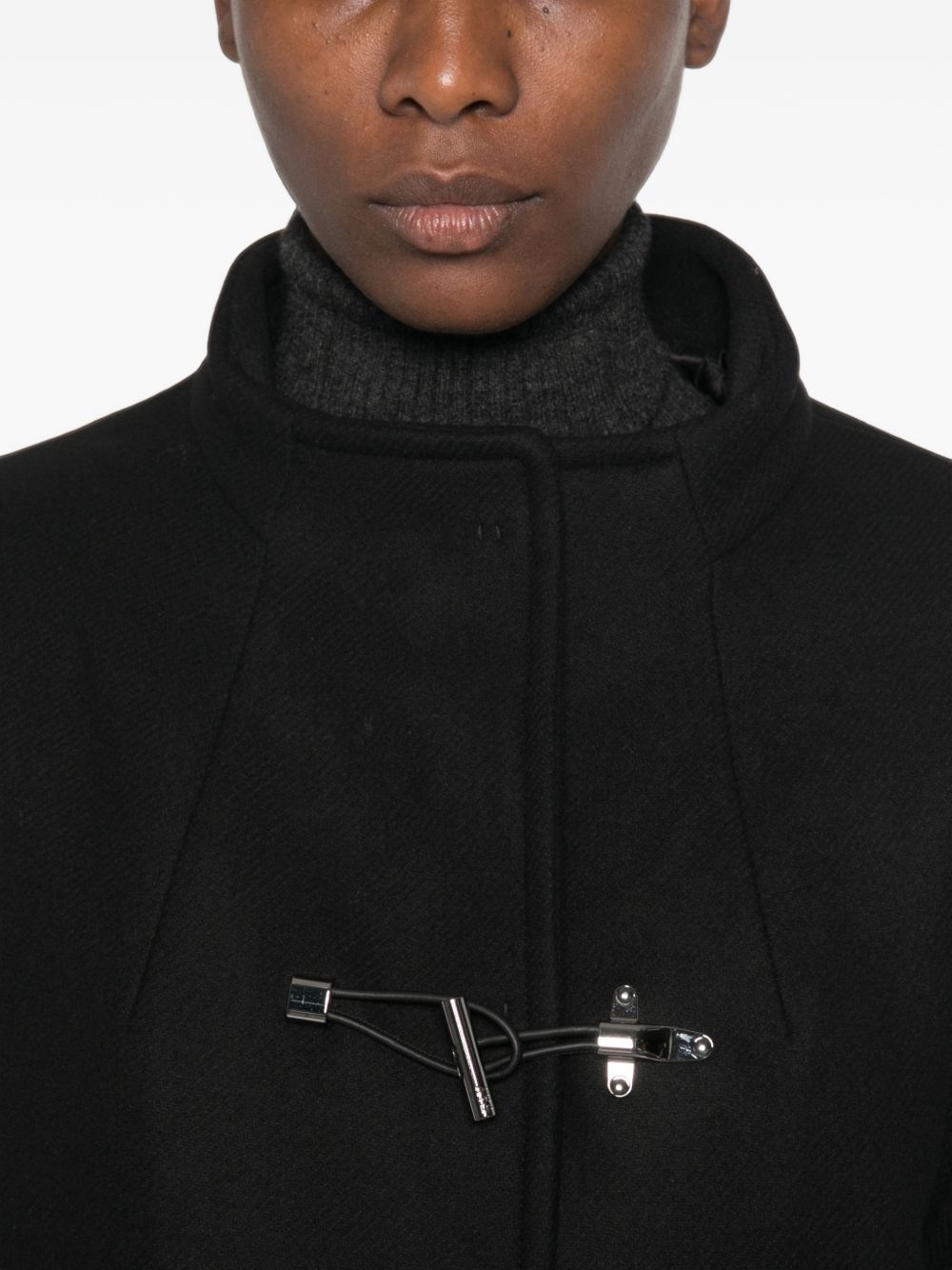 FAY Cappotto nero imbottito con cappuccio