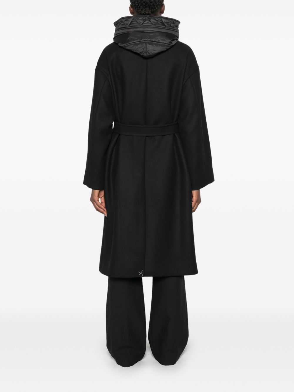 FAY Cappotto nero imbottito con cappuccio