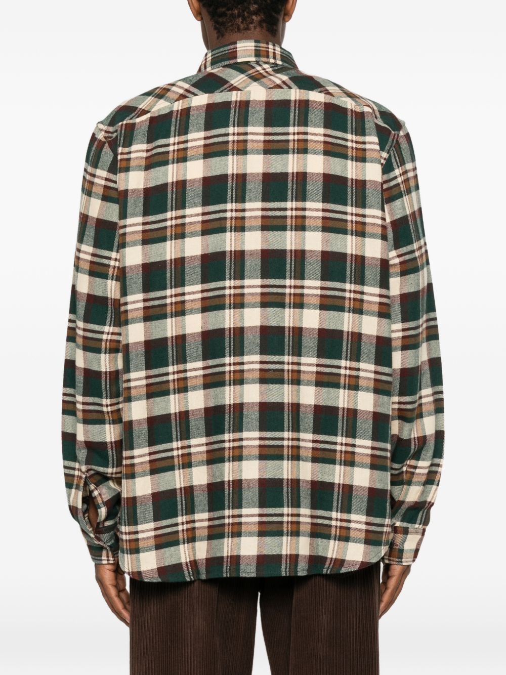FILSON Camicia in tartan verde con tasche sul petto