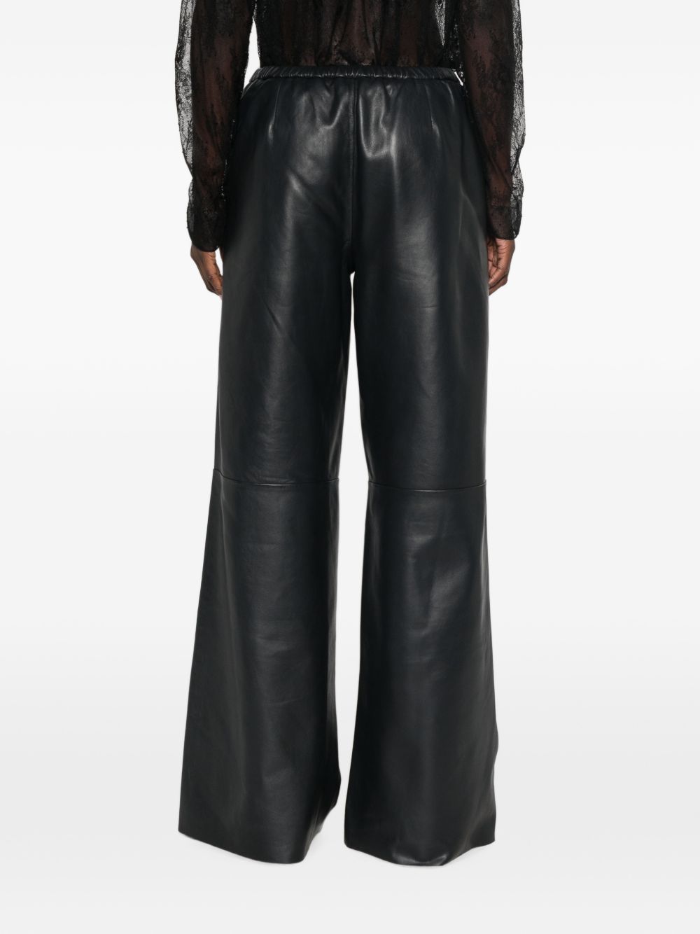 FORTE FORTE Pantaloni eleganti neri My Pants in vera pelle