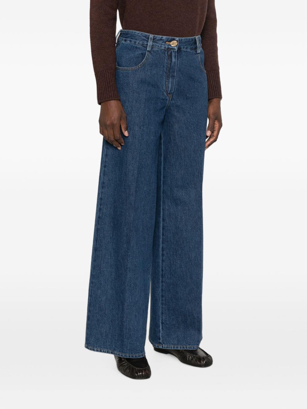FORTE FORTE Jeans blu in cotone e viscosa