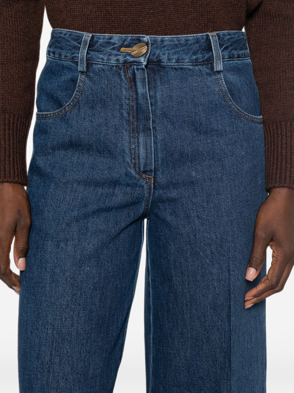 FORTE FORTE Jeans blu in cotone e viscosa