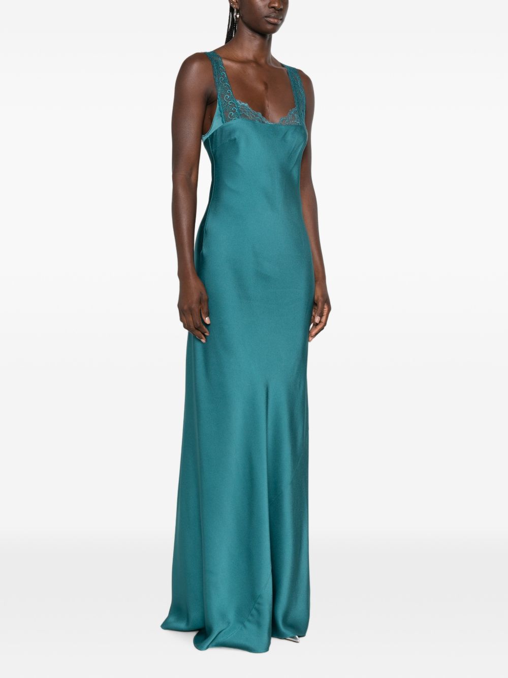 FORTE FORTE Abito lungo azzurro My Dress in pizzo