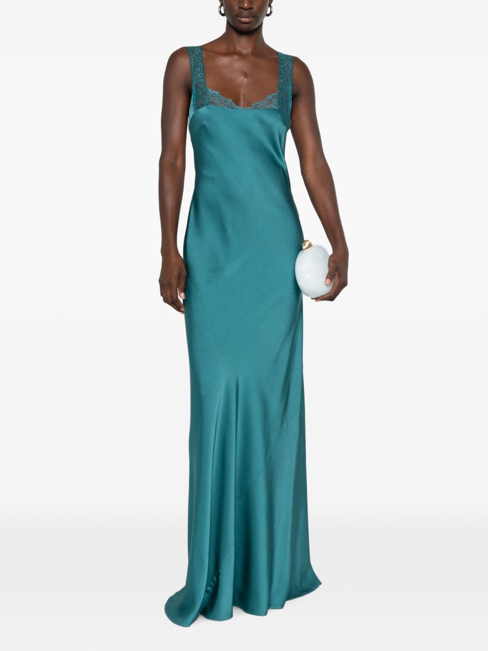 FORTE FORTE Abito lungo azzurro My Dress in pizzo