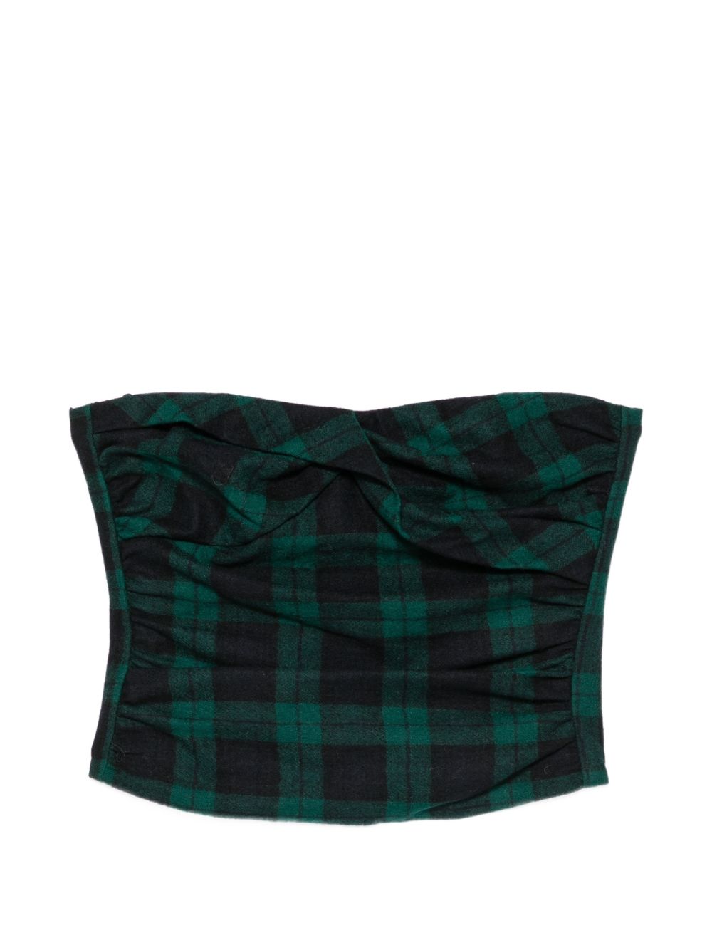 FORTE FORTE Top MY Top verde scozzese senza spalline in lana