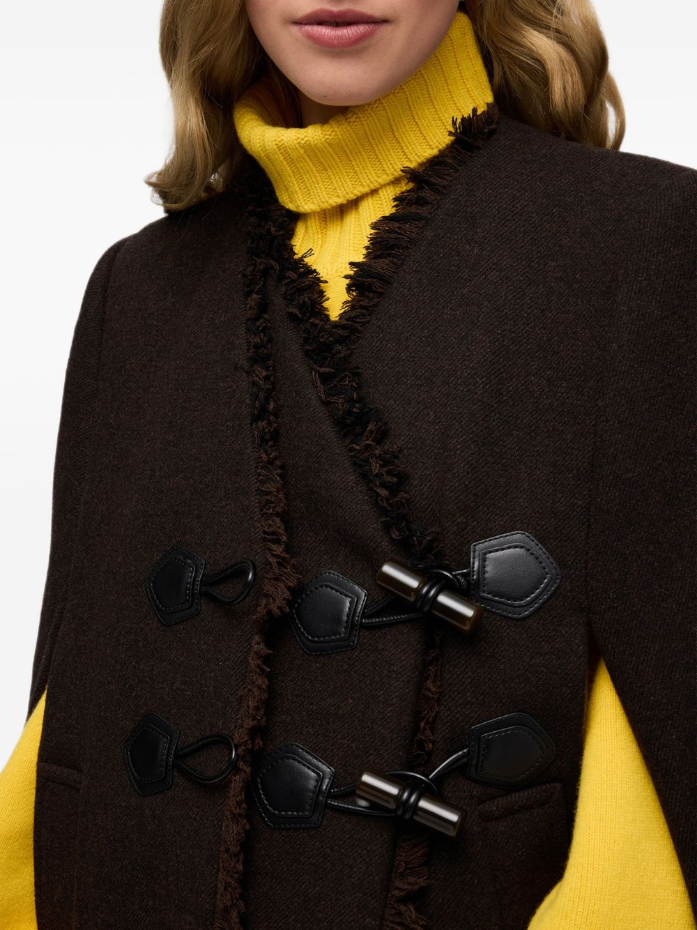 GANNI Mantella Marrone in Lana e Cashmere