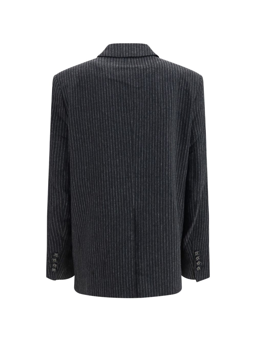 GANNI Blazer Monopetto Gessato Nero