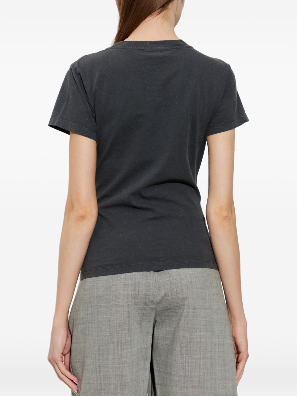 GANNI T-shirt in cotone nero con stampa grafica
