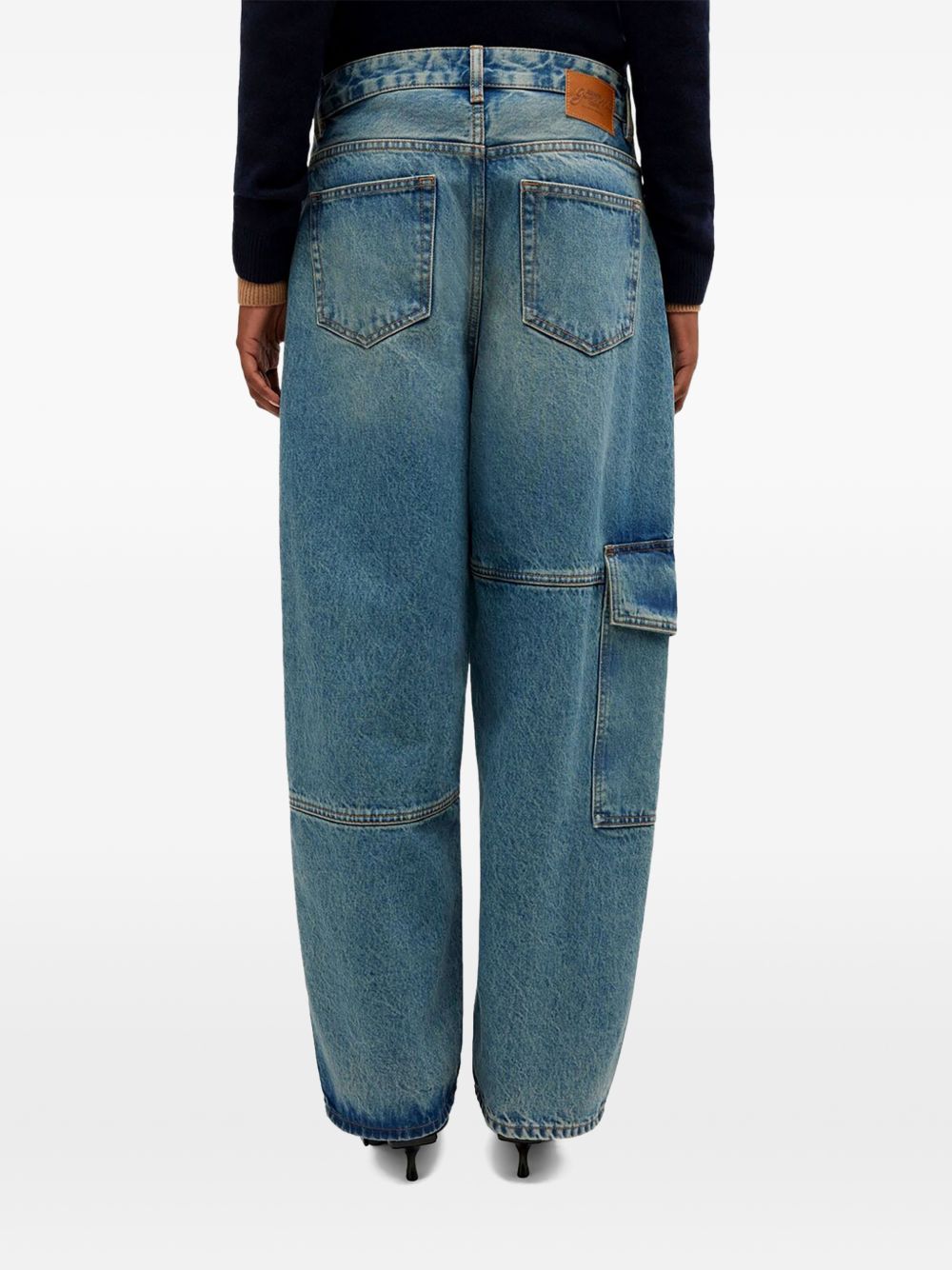 GANNI Jeans Audri barrel in denim rigido blu vintage