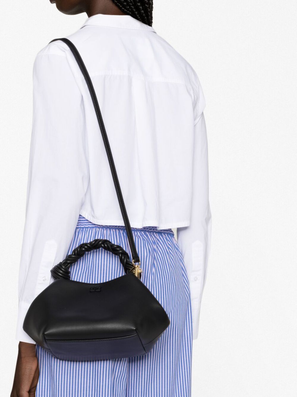 GANNI Borsa a mano Bou Bag Small in pelle nera