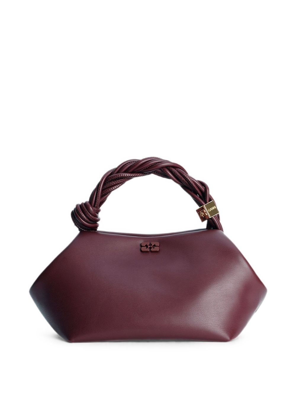 GANNI Borsa a mano Bou Bag Small in pelle burgundy
