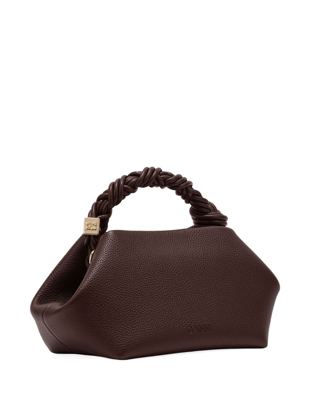 GANNI Borsa Bou Small in pelle grana con manico scultoreo