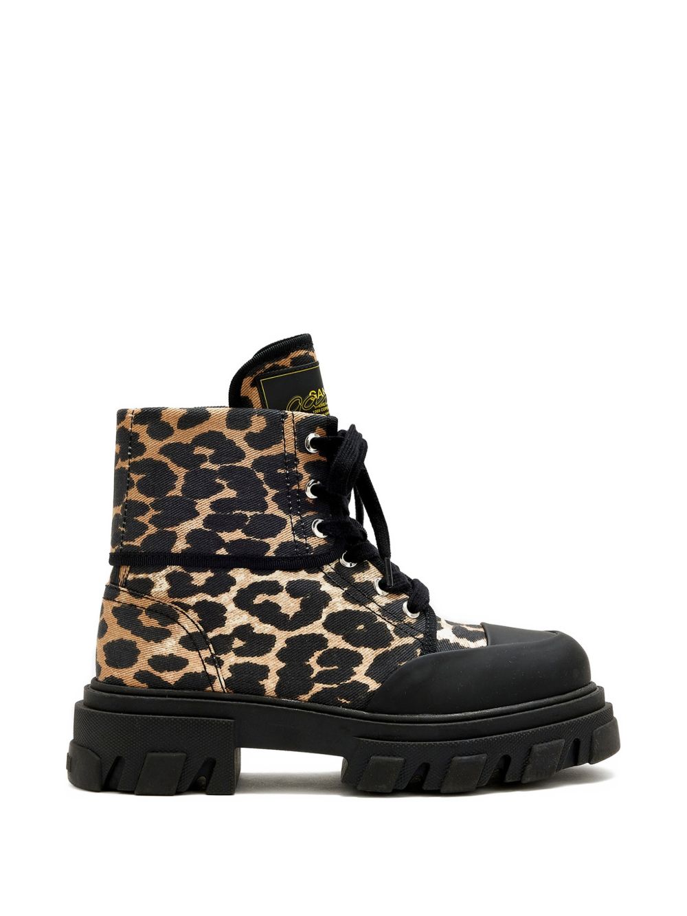 GANNI Anfibi animalier multicolor in cotone